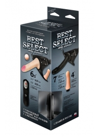 Черный женский пояс BEST SELECT с 3 насадками и вибрацией - LOVETOY (А-Полимер) - купить с доставкой в Волгограде