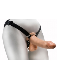 Реалистичный фаллос на регулируемых трусиках с кольцом - 17,5 см. - LOVETOY (А-Полимер) - купить с доставкой в Волгограде