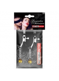 Оригинальные зажимы на соски с желтыми шариками - Notabu - купить с доставкой в Волгограде