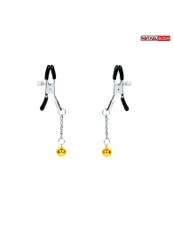 Оригинальные зажимы на соски с желтыми шариками - Notabu - купить с доставкой в Волгограде