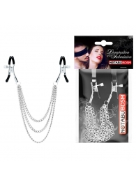 Оригинальные зажимы на соски с тройной цепочкой - Notabu - купить с доставкой в Волгограде