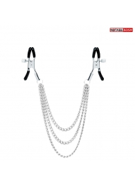 Оригинальные зажимы на соски с тройной цепочкой - Notabu - купить с доставкой в Волгограде