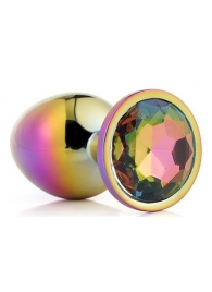 Голографическая анальная втулка с радужным кристаллом - 7,1 см. - Dream Toys - купить с доставкой в Волгограде