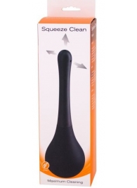 Черный анальный душ SQUEEZE CLEAN с закругленным наконечником - Seven Creations - купить с доставкой в Волгограде