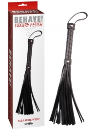 Черная многохвостая плеть Pleasure Whip - 46 см. - Chisa - купить с доставкой в Волгограде