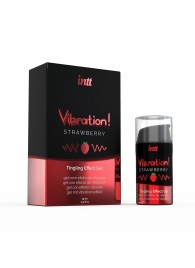 Жидкий интимный гель с эффектом вибрации Vibration! Strawberry - 15 мл. - INTT - купить с доставкой в Волгограде