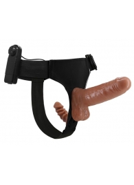 Страпон с вагинальной пробкой и вибрацией Ultra Passionate Harness - 16 см. - Baile - купить с доставкой в Волгограде