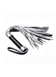 Серебристая плетка Struggle My Flogger с черной ручкой - 45 см. - Lovetoy - купить с доставкой в Волгограде