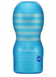Мастурбатор с охлаждающей смазкой TENGA Original Vacuum Cup Cool - Tenga - в Волгограде купить с доставкой