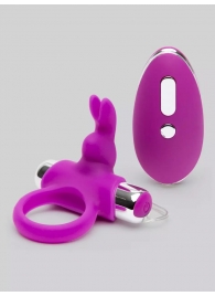 Лиловое виброкольцо с пультом ДУ Remote Control Cock Ring - Happy Rabbit - в Волгограде купить с доставкой