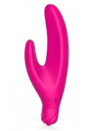 Розовый силиконовый вибратор с клиторальным отростком - 11,5 см. - Brazzers