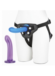 Страпон унисекс Beginners Strap-On с 2 насадками - 15 и 13 см. - Lux Fetish - купить с доставкой в Волгограде