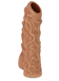 Телесная насадка с венками и открытой головкой Nude Sleeve S - 10 см. - KOKOS - в Волгограде купить с доставкой