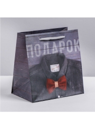 Ламинированный квадратный пакет «Мужской стиль» - 14 х 14 х 9 см. - Сима-Ленд - купить с доставкой в Волгограде