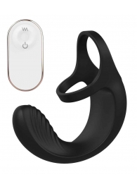 Черный анальный стимулятор с эрекционными кольцами Remote Couple Teaser - Dream Toys - в Волгограде купить с доставкой