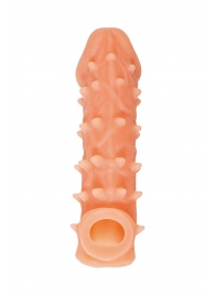 Телесная закрытая насадка с пупырышками Cock Sleeve Size L - 17,6 см. - KOKOS - в Волгограде купить с доставкой