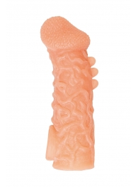 Телесная закрытая насадка с шершавой головкой Cock Sleeve Size M - 15,6 см. - KOKOS - в Волгограде купить с доставкой