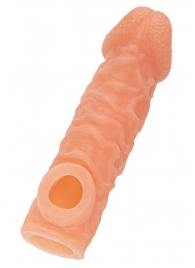 Телесная закрытая насадка с шершавой головкой Cock Sleeve Size L - 17,6 см. - KOKOS - в Волгограде купить с доставкой
