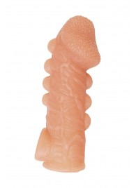 Телесная закрытая насадка с шишечками Cock Sleeve Size S - 13,8 см. - KOKOS - в Волгограде купить с доставкой