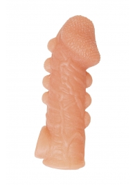 Телесная закрытая насадка с шишечками Cock Sleeve Size M - 15,6 см. - KOKOS - в Волгограде купить с доставкой