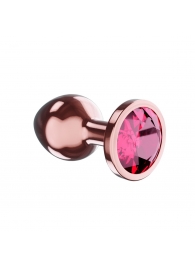 Пробка цвета розового золота с малиновым кристаллом Diamond Ruby Shine S - 7,2 см. - Lola Games - купить с доставкой в Волгограде