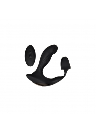 Черный вибромассажер простаты с эрекционным кольцом Strapped   Tapped - Zero Tolerance - в Волгограде купить с доставкой