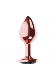 Пробка цвета розового золота с черным кристаллом Diamond Jet Shine L - 8,3 см. - Lola Games - купить с доставкой в Волгограде