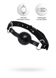 Черный кляп-шар на кожаных ремешках Anonymo - ToyFa - купить с доставкой в Волгограде