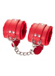 Красные наручники Anonymo из искусственной кожи - ToyFa - купить с доставкой в Волгограде