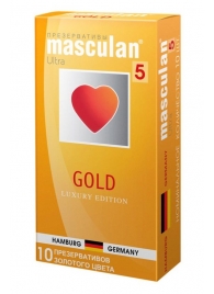 Презервативы Masculan Ultra Gold с золотым напылением и ароматом ванили - 10 шт. - Masculan - купить с доставкой в Волгограде