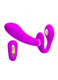 Лиловый безремневой страпон с функцией электростимуляции Thunderbird - Baile - купить с доставкой в Волгограде