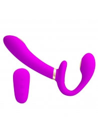 Лиловый безремневой страпон с функцией электростимуляции Thunderbird - Baile - купить с доставкой в Волгограде