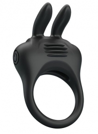 Черное эрекционное кольцо с вибрацией Davion - Baile - в Волгограде купить с доставкой