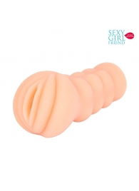 Телесный мастурбатор-вагина с комплектом эрекционных колец - Bior toys - в Волгограде купить с доставкой