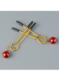 Золотистые зажимы с колокольчиками Gold - Sitabella - купить с доставкой в Волгограде