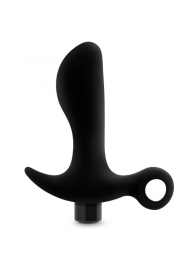 Черный анальный вибратор Silicone Vibrating Prostate Massager 01 - 10,8 см. - Blush Novelties - в Волгограде купить с доставкой