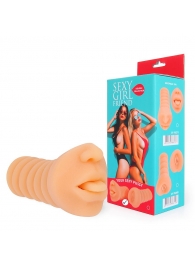Телесный мастурбатор-ротик с высунутым язычком - Bior toys - в Волгограде купить с доставкой
