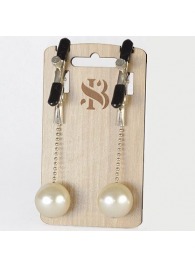 Зажимы на соски с бусинами под жемчуг Pearl - Sitabella - купить с доставкой в Волгограде