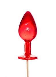 Красный леденец в форме малой анальной пробки со вкусом виски - Sosuчki - купить с доставкой в Волгограде