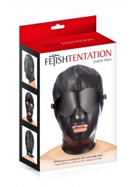 Маска-шлем с отверстием для рта и съемными шорами - Fetish Tentation - купить с доставкой в Волгограде