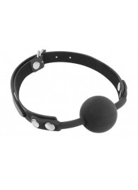 Черный силиконовый кляп-шарик на ремешках - Fetish Tentation - купить с доставкой в Волгограде