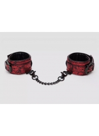 Красно-черные наручники Reversible Faux Leather Wrist Cuffs - Fifty Shades of Grey - купить с доставкой в Волгограде
