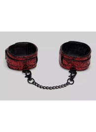 Красно-черные оковы Reversible Faux Leather Ankle Cuffs - Fifty Shades of Grey - купить с доставкой в Волгограде