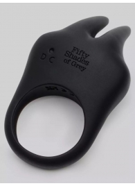 Черное эрекционное виброкольцо Sensation Rechargeable Vibrating Rabbit Love Ring - Fifty Shades of Grey - в Волгограде купить с доставкой