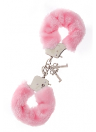 Металлические наручники с розовой меховой опушкой METAL HANDCUFF WITH PLUSH PINK - Dream Toys - купить с доставкой в Волгограде