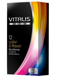 Цветные ароматизированные презервативы VITALIS PREMIUM color   flavor - 12 шт. - Vitalis - купить с доставкой в Волгограде