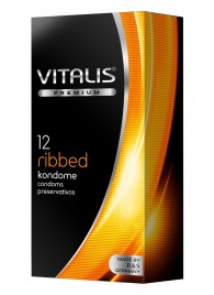 Ребристые презервативы VITALIS PREMIUM ribbed - 12 шт. - Vitalis - купить с доставкой в Волгограде