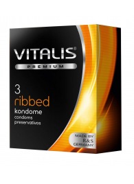 Ребристые презервативы VITALIS PREMIUM ribbed - 3 шт. - Vitalis - купить с доставкой в Волгограде