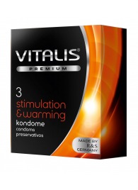 Презервативы VITALIS PREMIUM stimulation   warming с согревающим эффектом - 3 шт. - Vitalis - купить с доставкой в Волгограде
