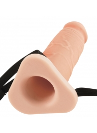 Телесный реалистичный фаллоимитатор с полостью Silicone Hollow Extension - 20 см. - Pipedream - купить с доставкой в Волгограде
